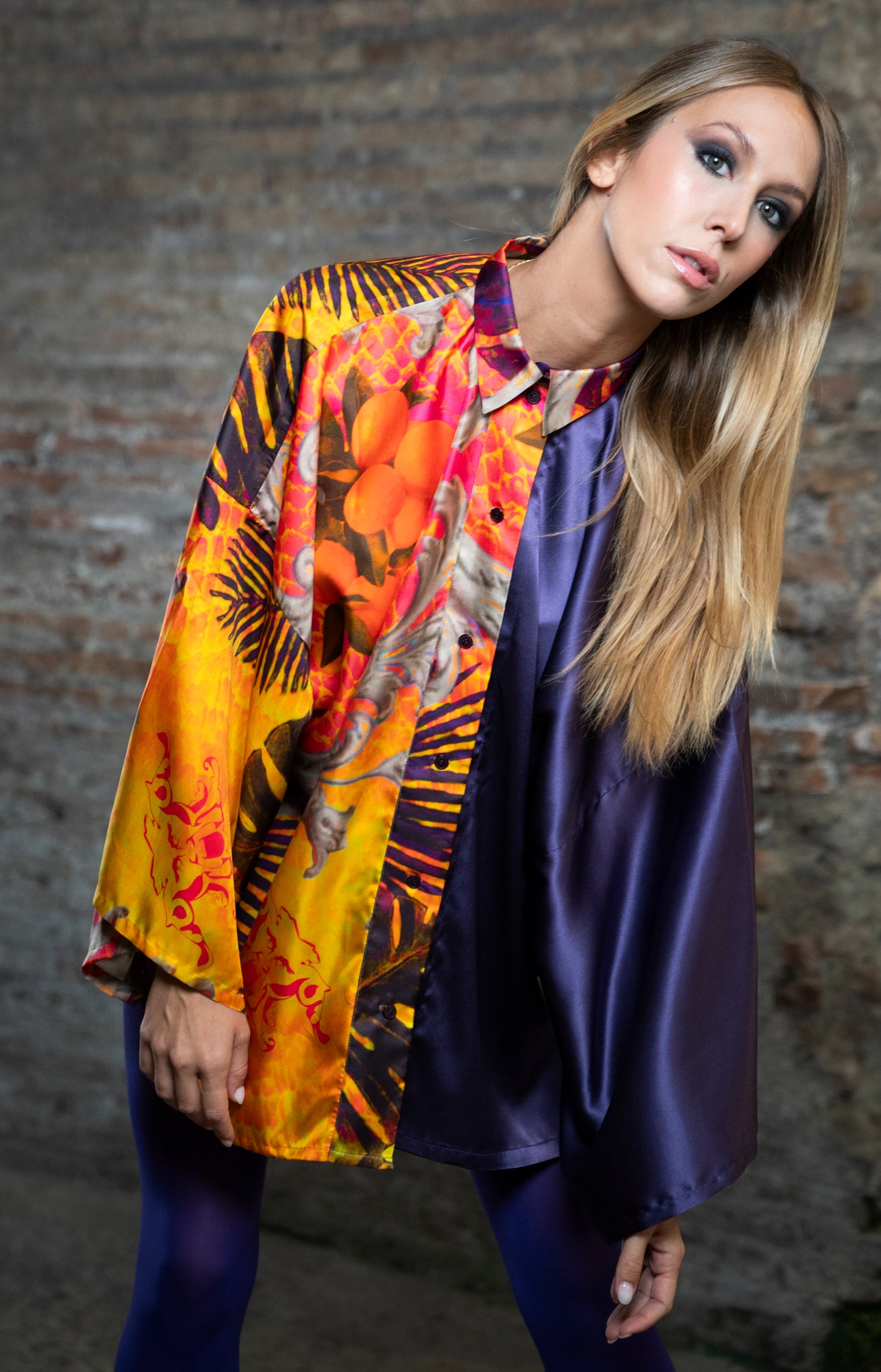 RomAntica Women's Silk Kimono Shirt