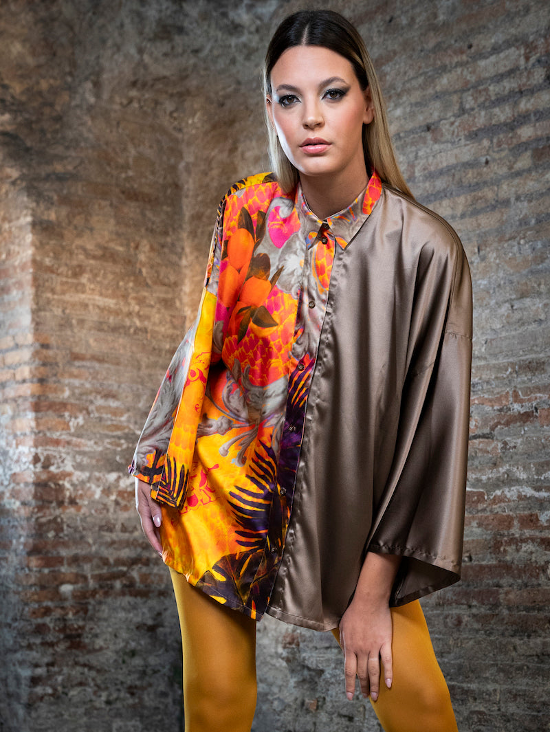 RomAntica Silk Kimono Shirt Sand – Menniti