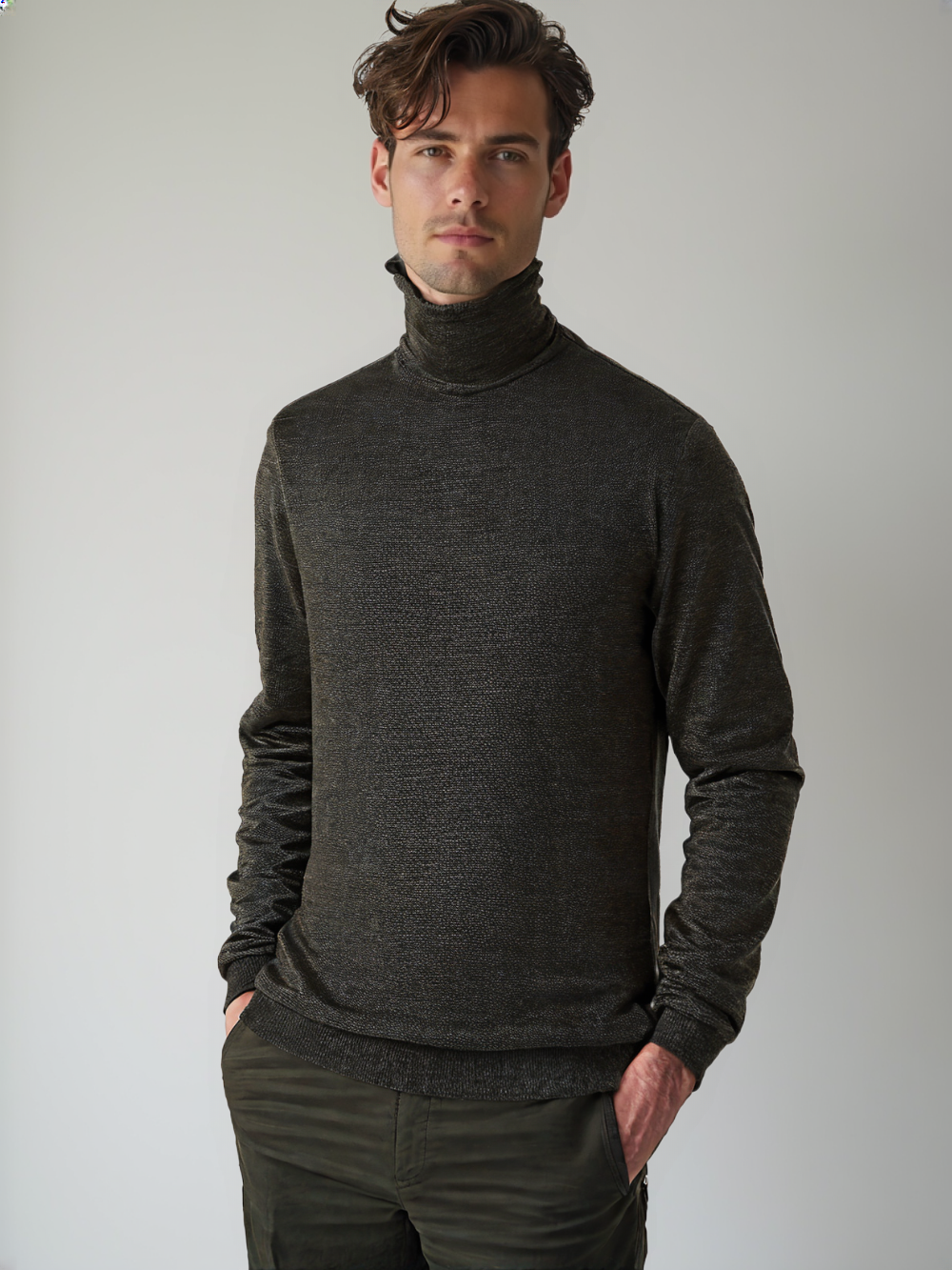 Turtle Neck Men Knitted