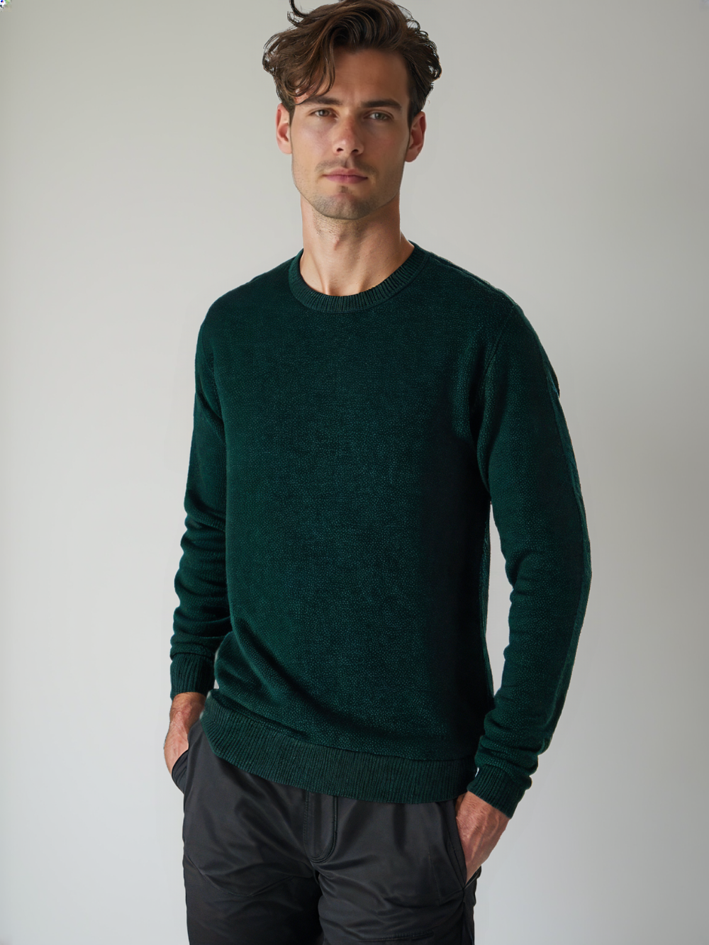 Dark Green C Knitted Sweater